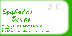 szabolcs beres business card